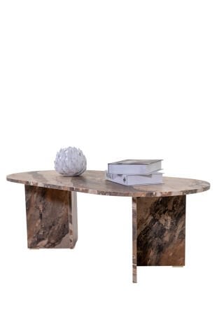 Vetra Orta Sehpa Marble Kahve
