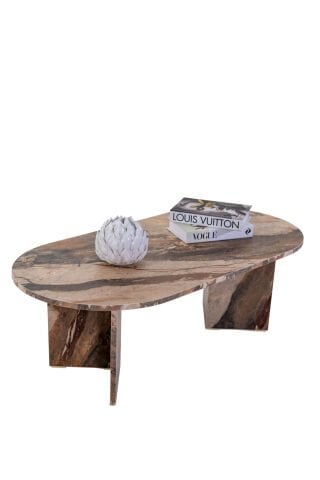 Vetra Orta Sehpa Marble Kahve