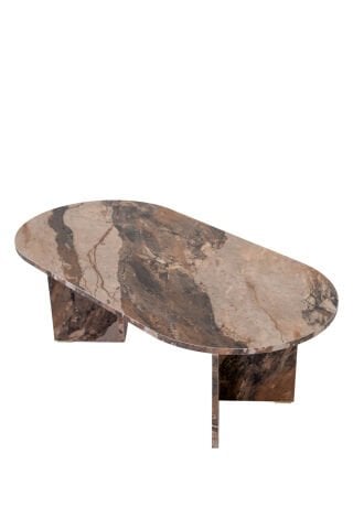 Vetra Orta Sehpa Marble Kahve