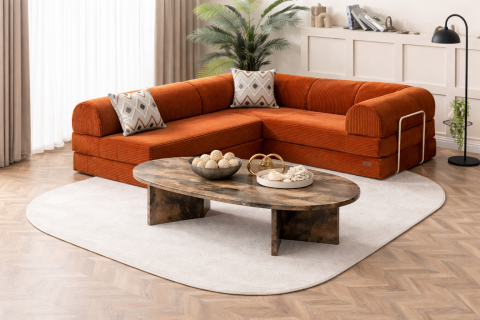 Vetra Orta Sehpa Marble Kahve