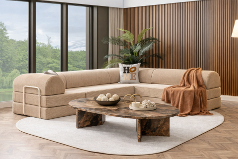 Vetra Orta Sehpa Marble Kahve