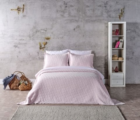 Arya Yatak Örtüsü Çift King Size - Pudra