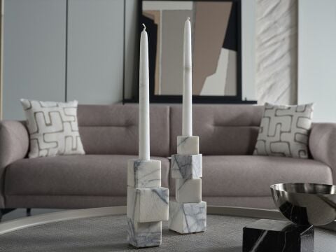 Truva Marble 2'li Şamdan Standart