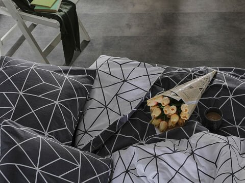 Ranforce Polka Nevresim Takımı Tek King Size - Antrasit