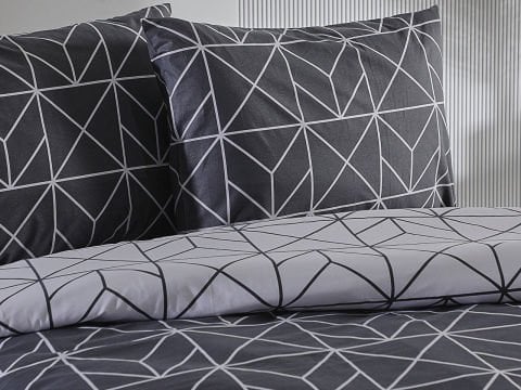 Ranforce Polka Nevresim Takımı Çift King Size - Antrasit