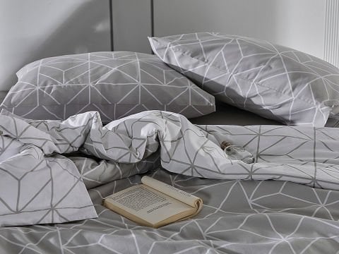 Ranforce Polka Nevresim Takımı Tek King Size - Gri