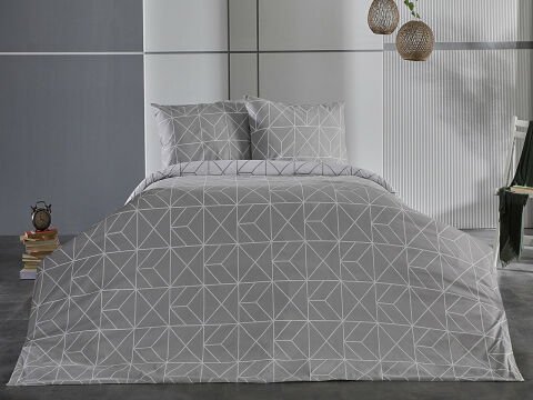 Ranforce Polka Nevresim Takımı Tek Kişilik - Gri