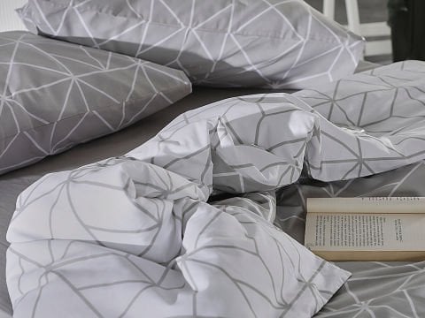 Ranforce Polka Nevresim Takımı Çift King Size - Gri