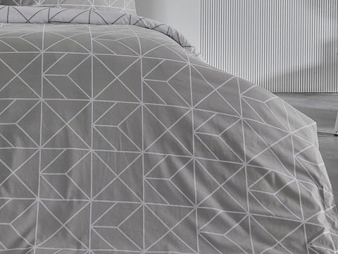 Ranforce Polka Nevresim Takımı Çift King Size - Gri