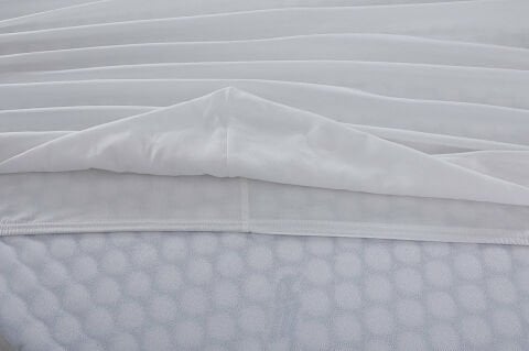 Colourful Fitted Çarşaf Çift King Size - Beyaz