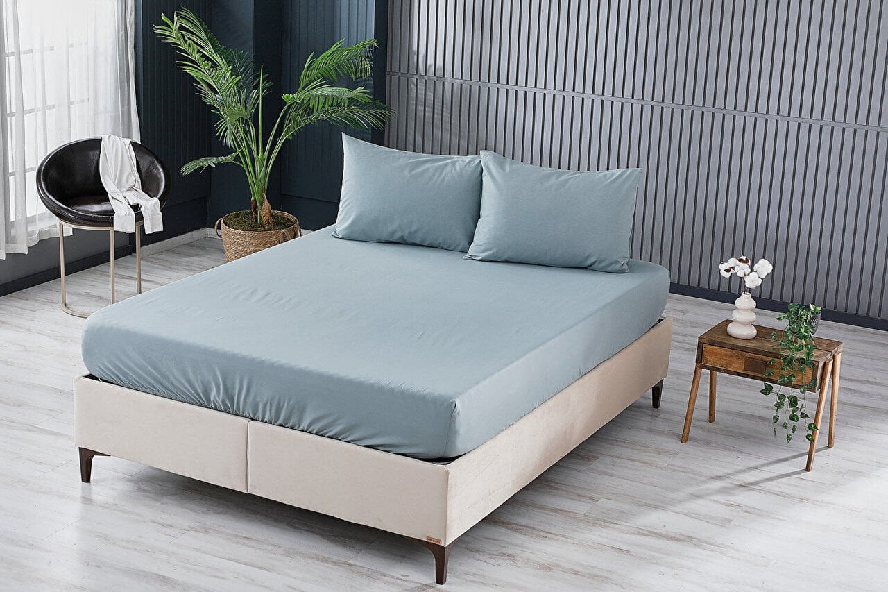 Colourful Fitted Çarşaf Çift King Size - Yeşil