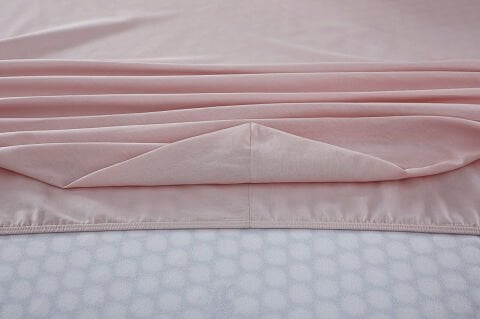 Colourful Fitted Çarşaf Çift King Size - Pudra