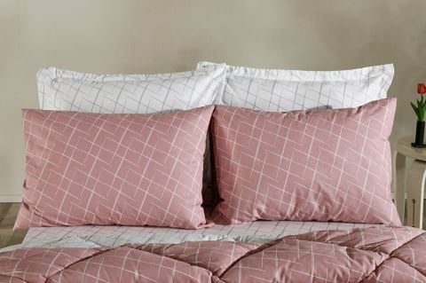 Easy Cotton Glimmer Comforter Set Tek Kişilik - Gül Kurusu