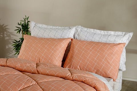 Easy Cotton Glimmer Comforter Set Tek Kişilik - Somon