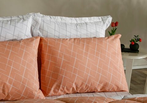 Easy Cotton Glimmer Comforter Set Tek Kişilik - Somon