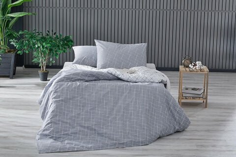 Easy Cotton Glimmer Nevresim Takımı Tek Kişilik - Gri