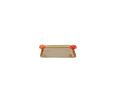 Marietta Gold Metal Dekoratif Tepsi Standart