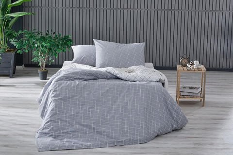 Easy Cotton Glimmer Nevresim Takımı Çift Kişilik - Gri