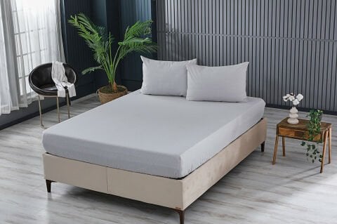 Colourful Fitted Çarşaf Tek King Size - Gri