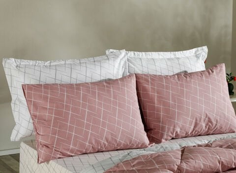Easy Cotton Glimmer Comforter Set Çift Kişilik - Gül Kurusu