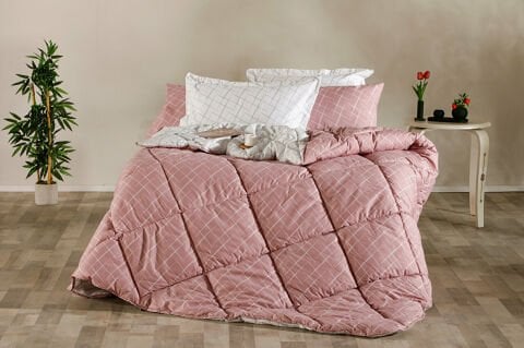 Easy Cotton Glimmer Comforter Set Çift Kişilik - Gül Kurusu