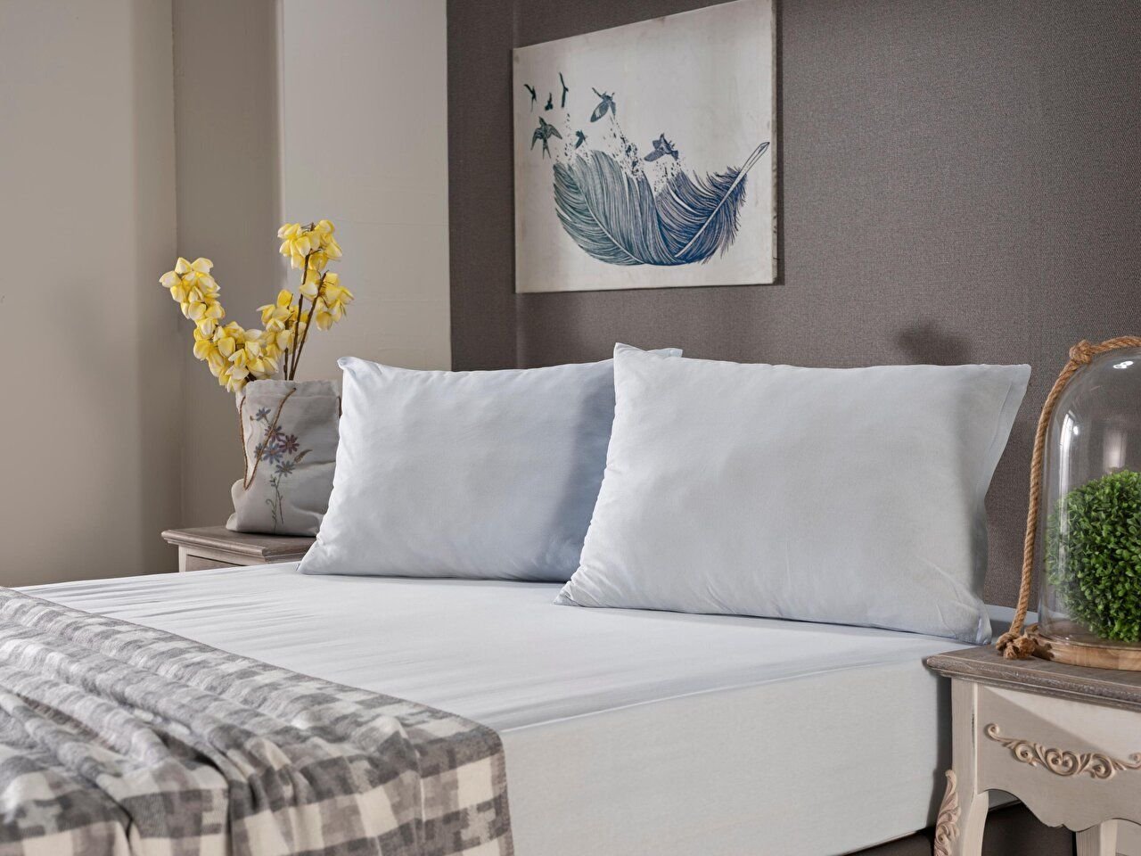 Penye Çarşaf Seti Çift King Size - Mavi