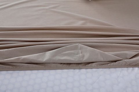 Colourful Fitted Çarşaf Çift King Size - Bej