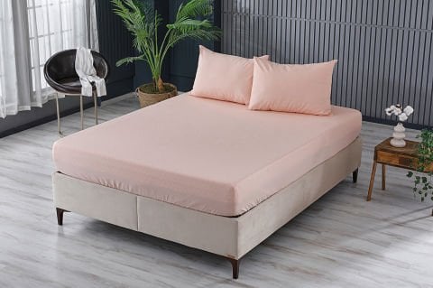 Colourful Fitted Çarşaf Çift King Size - Somon