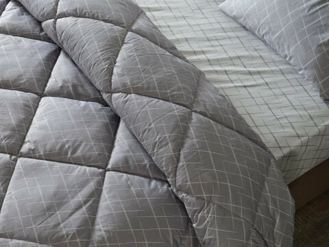 Easy Cotton Glimmer Comforter Set Çift Kişilik - Gri
