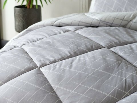 Easy Cotton Glimmer Comforter Set Çift Kişilik - Gri