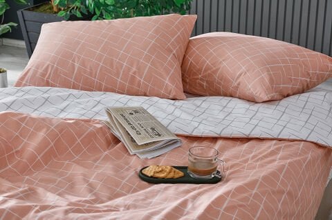 Easy Cotton Glimmer Nevresim Takımı Çift Kişilik - Somon