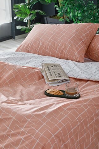 Easy Cotton Glimmer Nevresim Takımı Çift Kişilik - Somon
