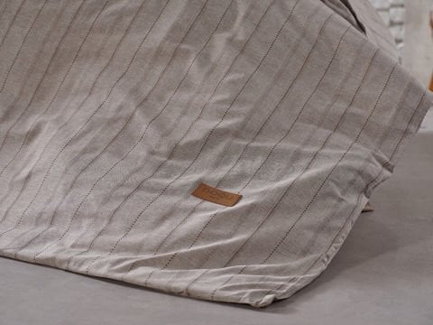 İpliği Boyalı Mabel Nevresim Takımı Çift Kişilik - Kahve