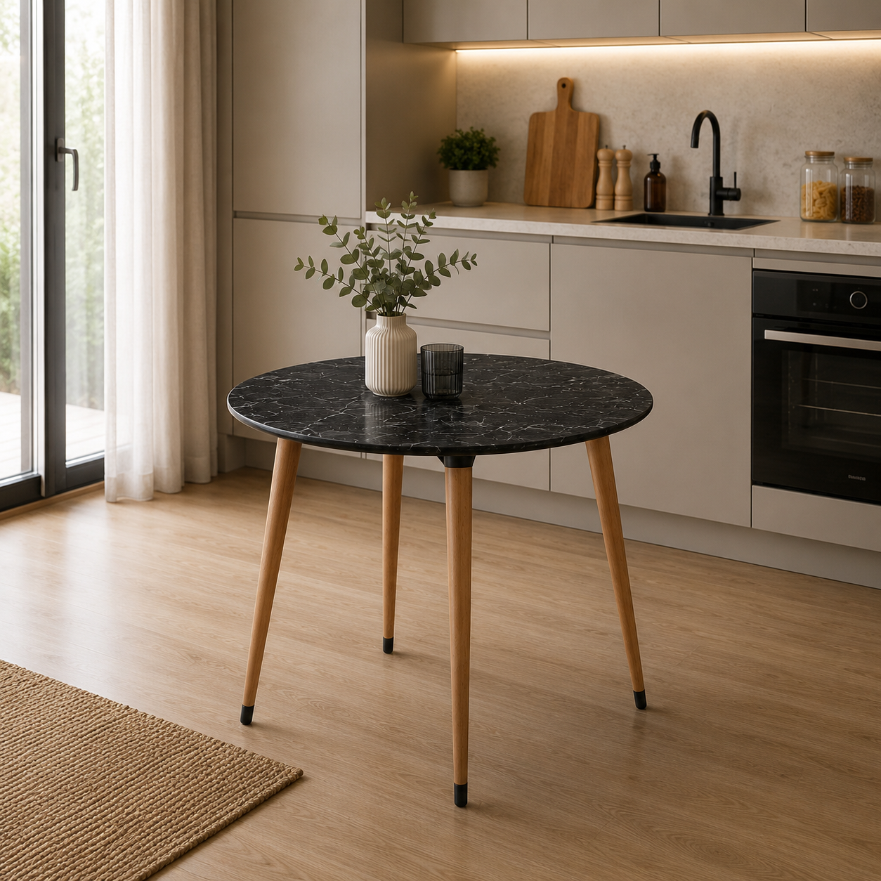 Matte Masa 90 cm - Siyah