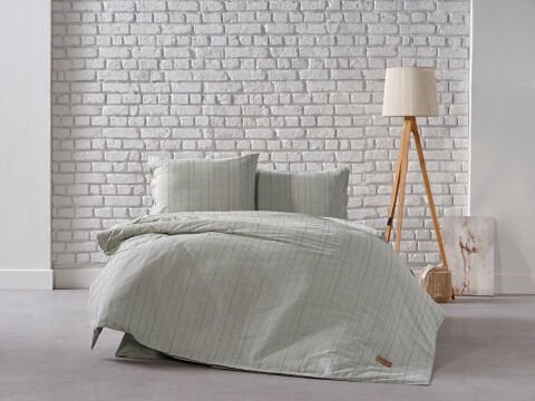 İpliği Boyalı Mabel Nevresim Takımı Çift Kişilik - Yeşil