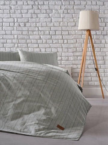 İpliği Boyalı Mabel Nevresim Takımı Çift Kişilik - Yeşil