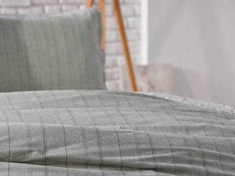 İpliği Boyalı Mabel Nevresim Takımı Çift Kişilik - Yeşil