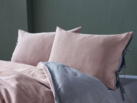 İpliği Boyalı Ahenk Nevresim Takımı Çift Kişilik - Mavi