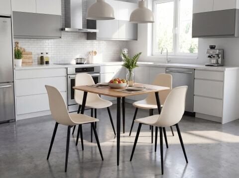 Mila 4+1 Mutfak Masa Takımı 80x80 cm - Meşe