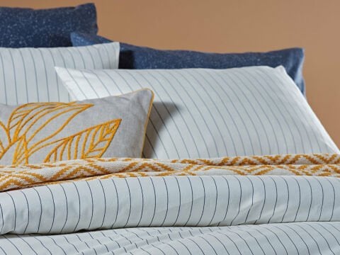 Stripe Vita Nevresim Takımı Krem - Çift Kişilik