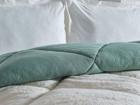 Double Comfort Uyku Paketi Tek Kişilik - Ekru - Yeşil