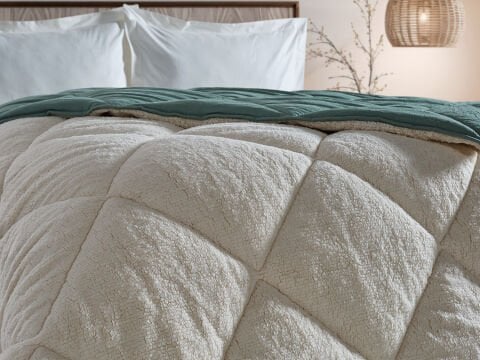 Double Comfort Uyku Paketi Çift Kişilik - Ekru - Yeşil