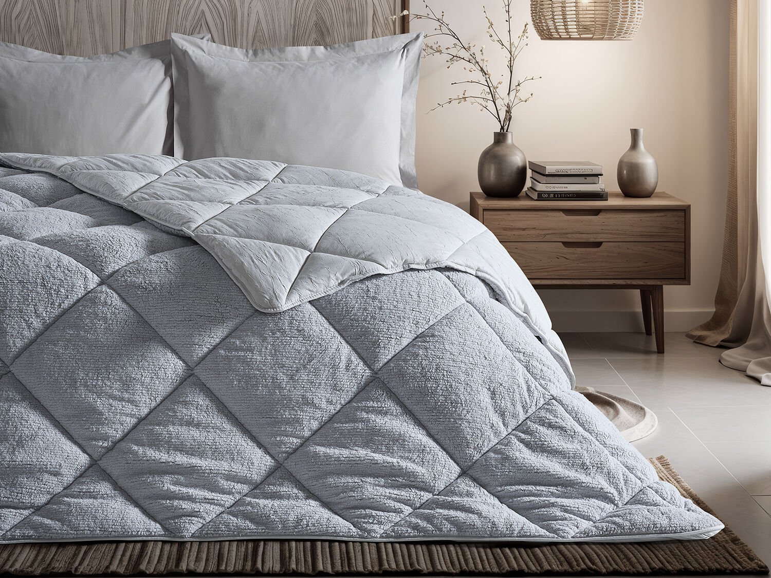 Double Comfort Uyku Paketi Çift Kişilik - Gri - Taş