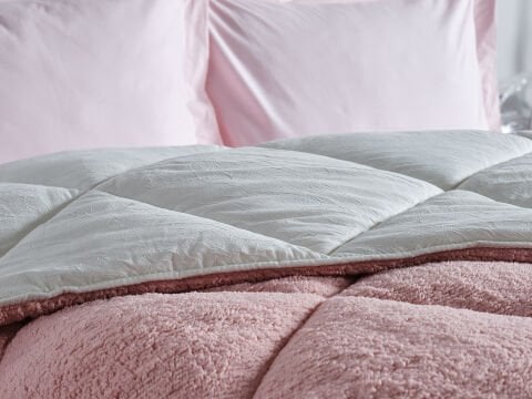 Double Comfort Uyku Paketi Tek Kişilik - Gül Kurusu - Ekru