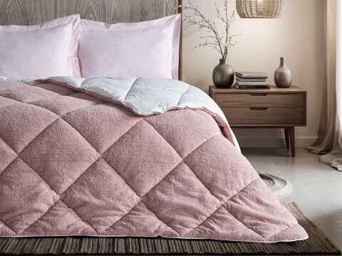 Double Comfort Uyku Paketi Çift Kişilik - Gül Kurusu - Ekru