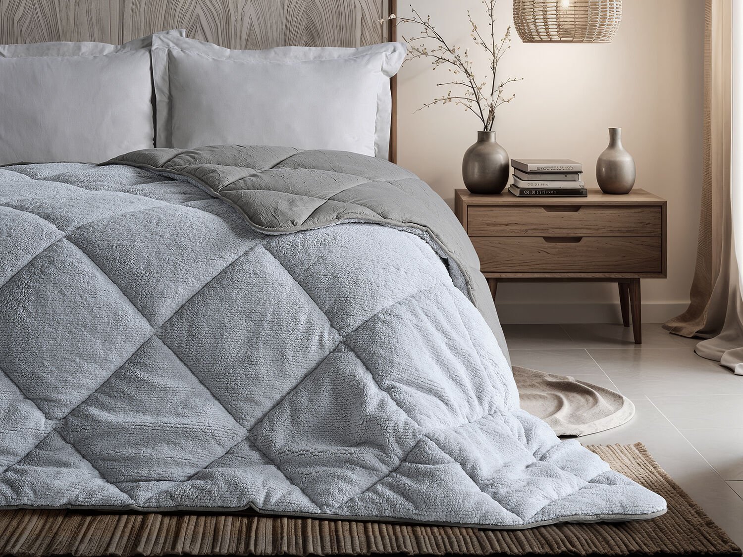 Double Comfort Uyku Paketi Çift Kişilik - Gri-Antrasit