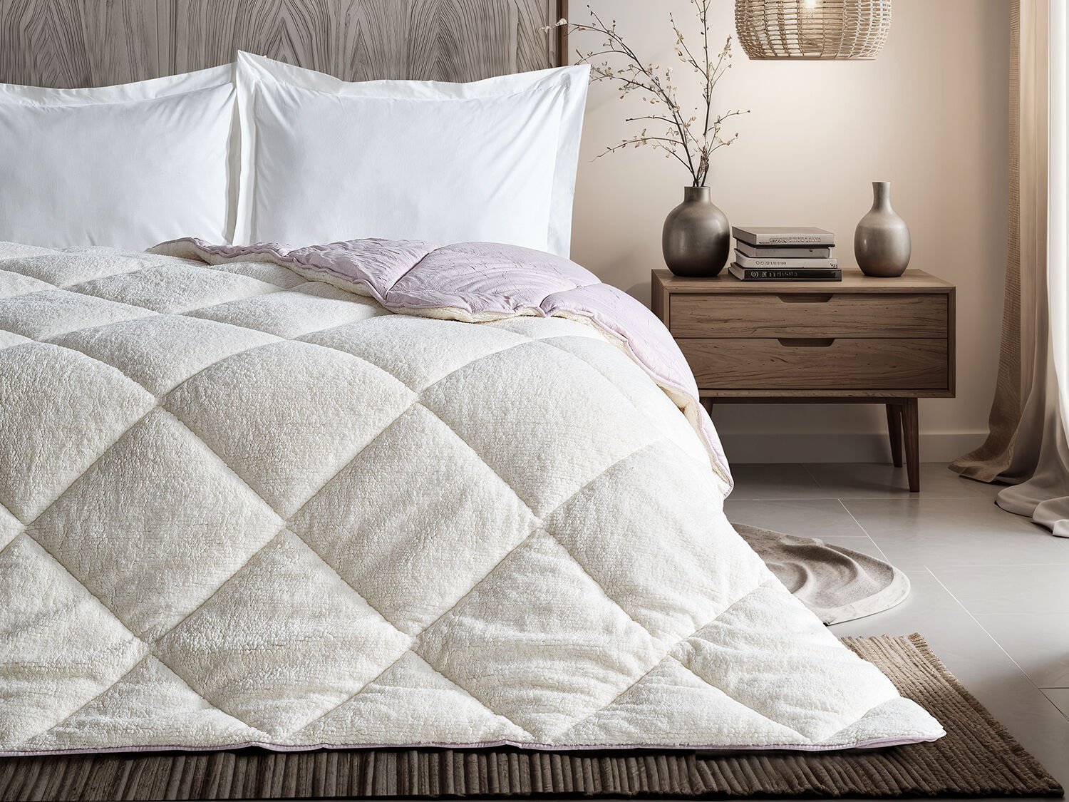 Double Comfort Uyku Paketi Çift Kişilik - Ekru - Pudra