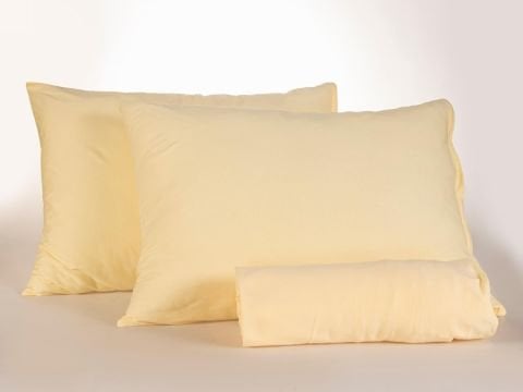 Penye Çarşaf Seti Çift Kişilik - Sarı
