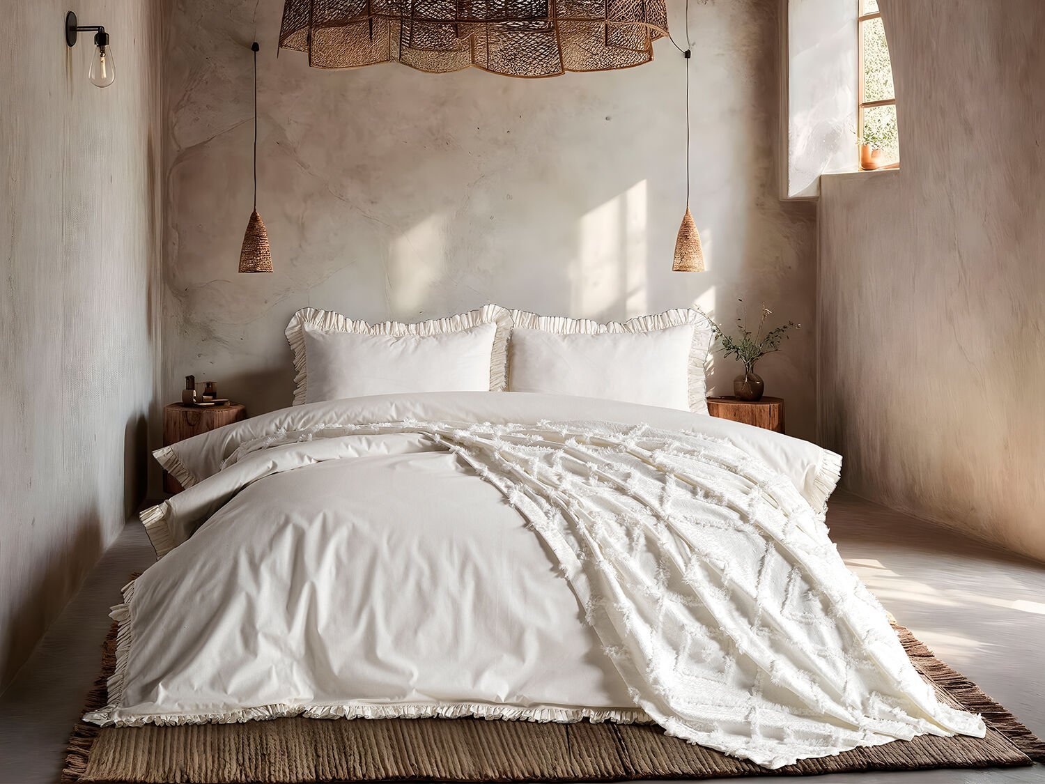 Bohem Serisi Bonivia Nevresim Takımı Tek Kişilik - Ekru