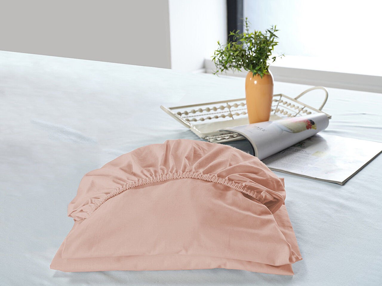 New Cotton Çarşaf Çift King Size - Somon